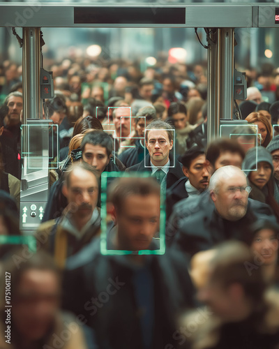 Wallpaper Mural Crowded city street filled with diverse people commuting during busy rush hour Torontodigital.ca