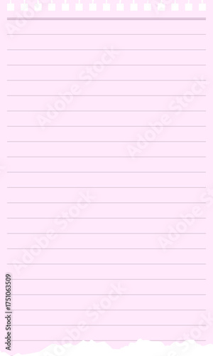 Lined Notebook Paper with Torn Edge