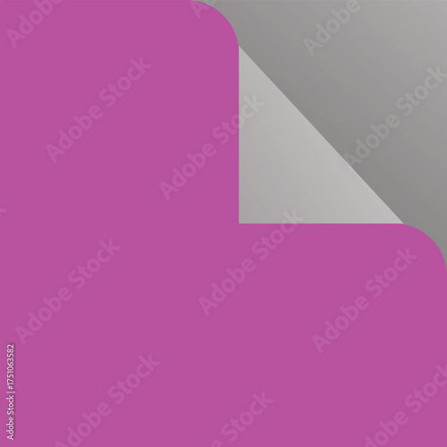 Pink Paper Corner Fold Overlay with Gray Underside vector illustration