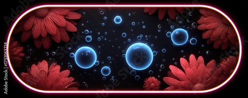 neon background with bubbles