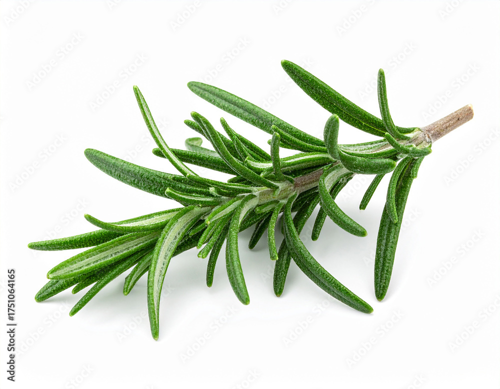 Fototapeta premium Fresh Rosemary Sprig Isolated on White Background