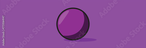  Purple ball isolated on a purple background with clipping path