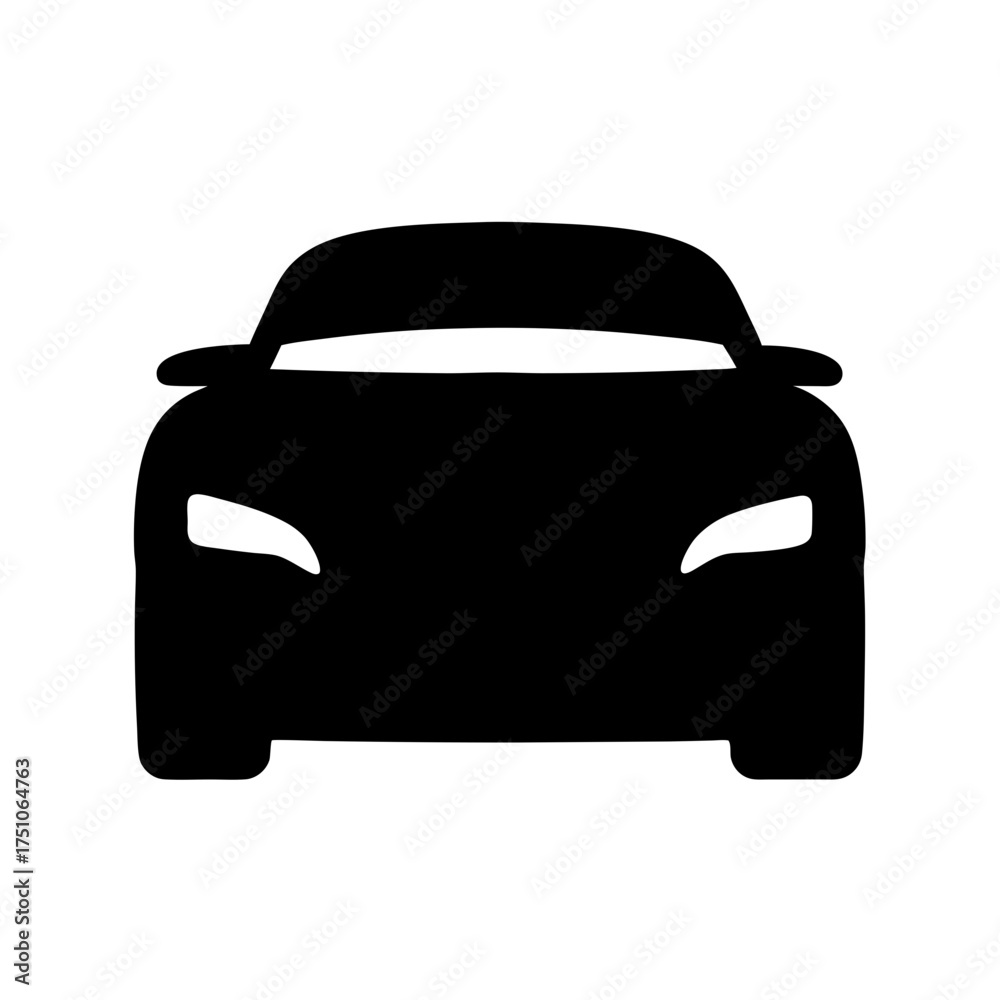 Obraz premium Sleek futuristic car silhouette front view modern automotive design concept for transportation innovation