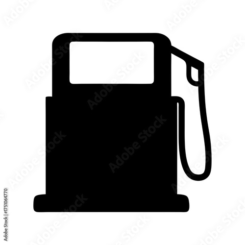 Simple black silhouette of a gas station pump icon for fueling vehicles and transportation services