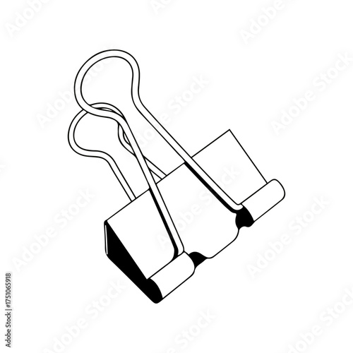 binder clip paper office icon