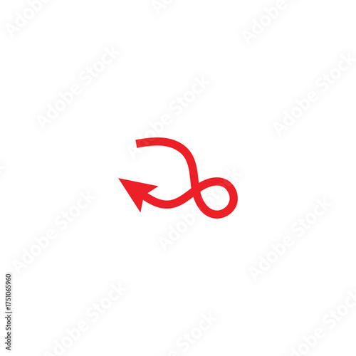 Red arrow swirl loop symbol
