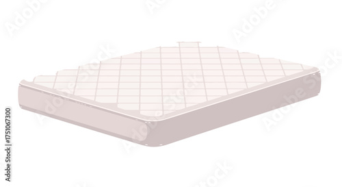 Comfortable slumber: Close-up view of a quilted mattress, showcasing simplistic design, perfect for a restful night's sleep and domestic tranquility