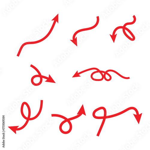 Collection of red arrows icons