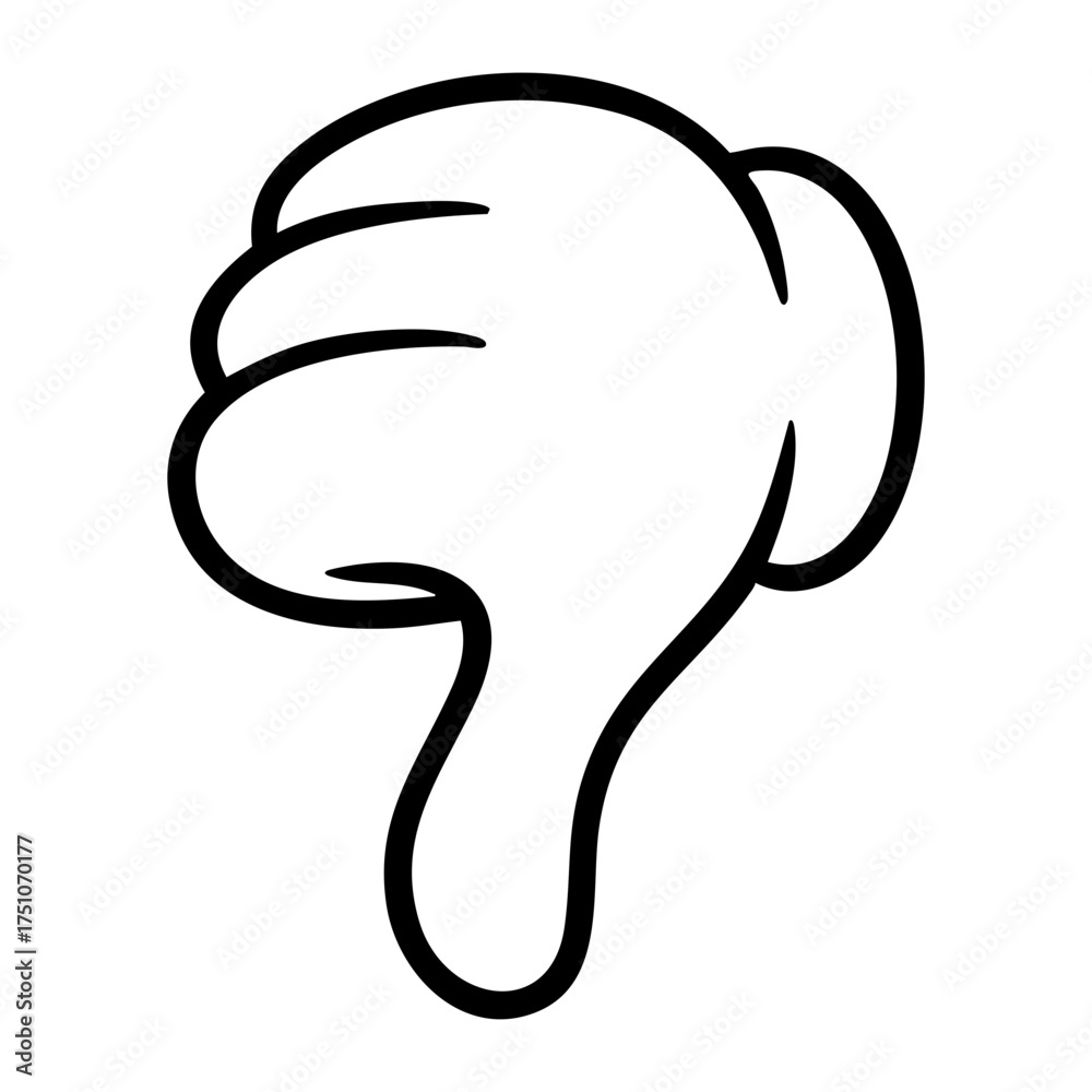 Obraz premium White Thumbs Down Gesture Icon for Disapproval
