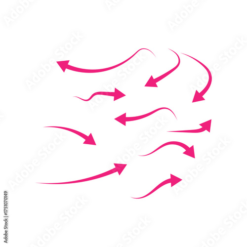 Red arrows pointing different directions