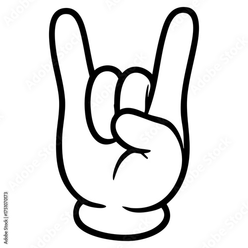 Cartoon Rock and Roll Hand Gesture Illustration