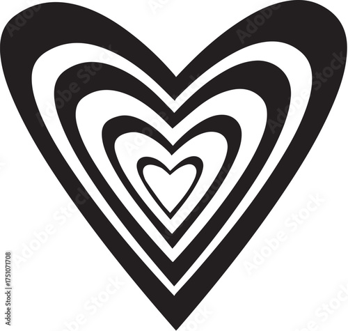 black and white heart