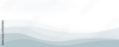 Abstract silver and white wave wide background banner. vector illustration
