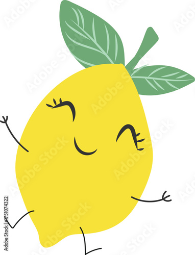Cute Cartoon Lemon Character