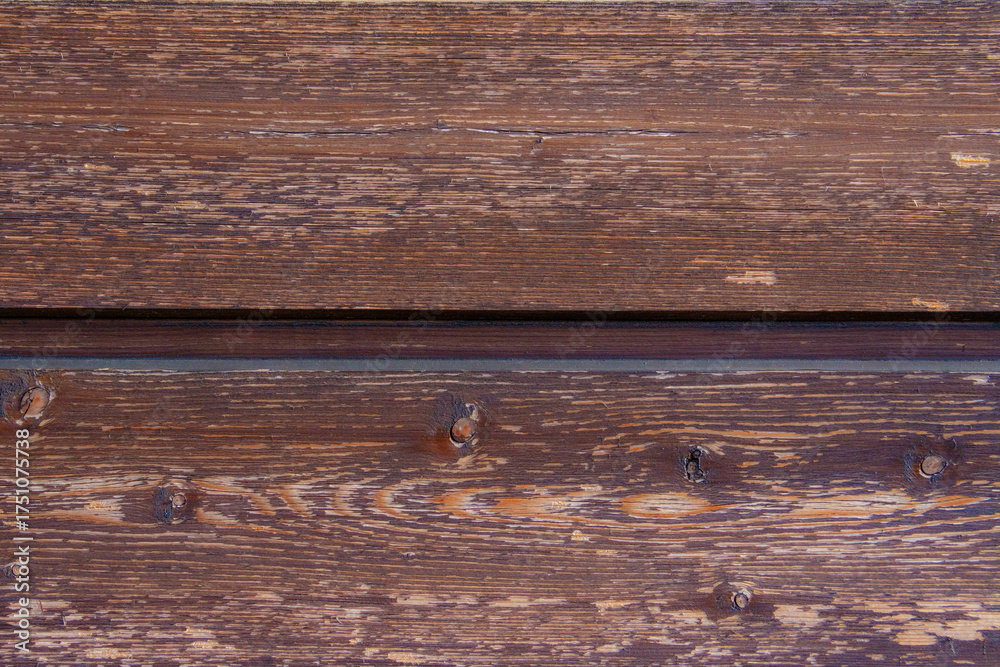 Fototapeta premium Dark Brown Stained Wood Wall Background Texture