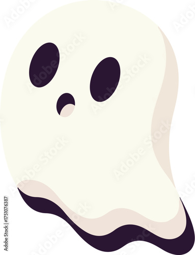 Playful ghost character illustration with bold colors