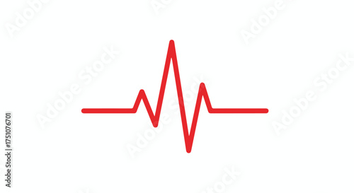Graphical Depiction of an EKG Trace in Striking Red, Indicative of Heart Rhythm and Vital Sign Monitoring for Medical Purposes
