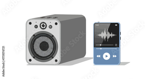 Speaker and MP3 Player: Audio Equipment for Music Playback.