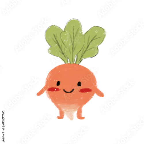 Cute Cartoon Radish or Turnip Illustration