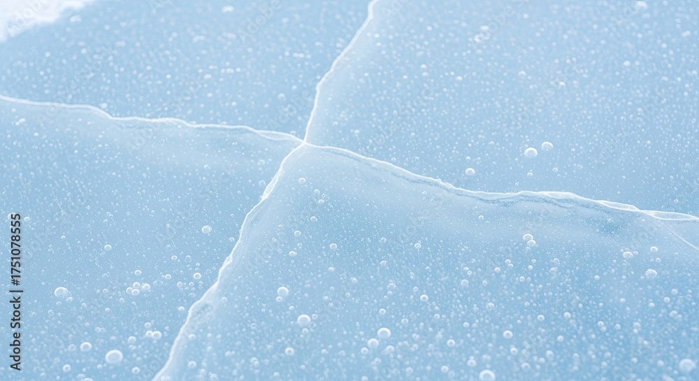 Obraz premium Cracked Ice Texture With Bubbles and Geometric Patterns