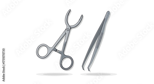 Surgical Forceps and Tweezers Set for Precision Procedures.
