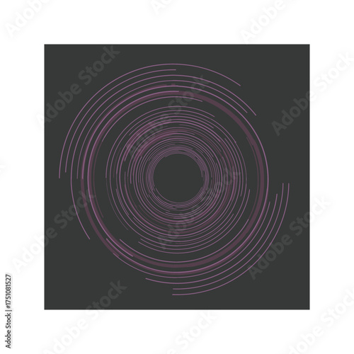 Wallpaper Mural An abstract vector background of purple and black swirling circles creates a vibrant space motion pattern Torontodigital.ca