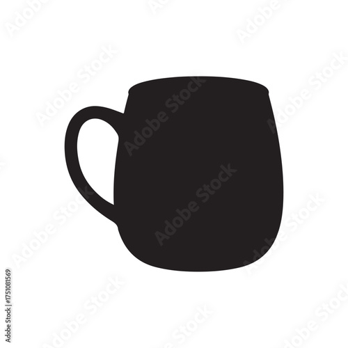 Copper mug silhouette vector flat illustration design on white background