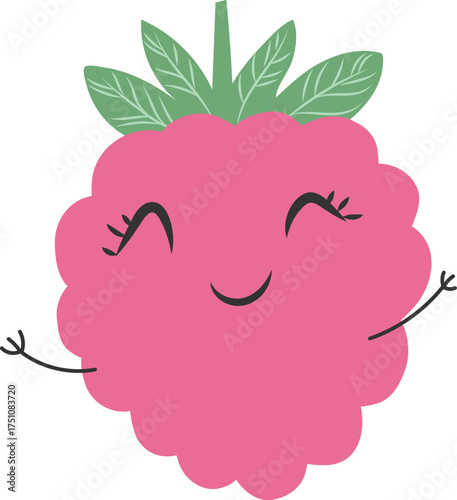 Happy Cartoon Raspberry Illustration