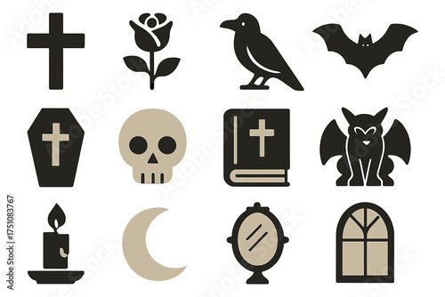 Halloween icons: spooky symbols for haunted themes