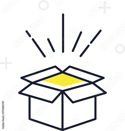 Open Box with Glowing Surprise gift