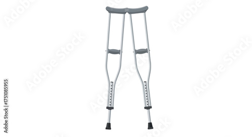 Isolated medical walking aids: A set of crutches symbolizes recovery and support for patients facing mobility challenges, showcasing injury assistance