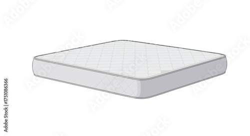 Inviting comfort: an illustration of a mattress ready for relaxation and peaceful slumber in a clean, white bedroom setting
