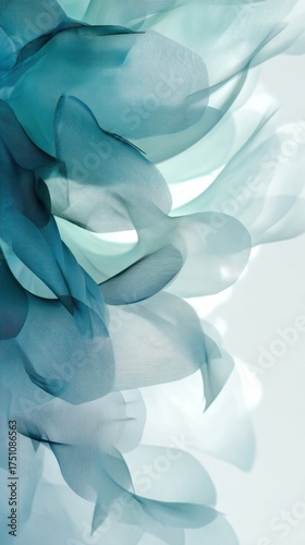 Abstract flowing waves of turquoise and blue watercolor paint