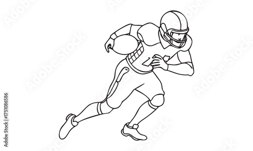 Dynamic American Football Player & Equipment Illustrations