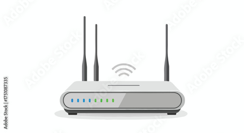 Sleek wifi router illustration providing wireless internet connectivity for smart home devices and reliable online data transfer