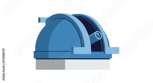 Stylized telescope observatory icon showcases astronomical exploration and scientific discovery of celestial objects from earth exploration