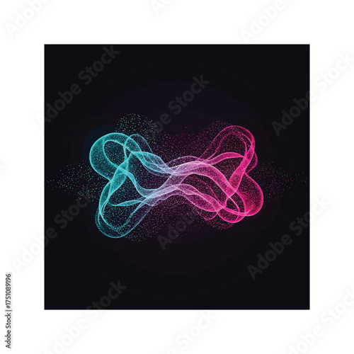 Wallpaper Mural An abstract background vector illustration of light wave and smoke with a glowing blue fractal design and a black backdrop Torontodigital.ca