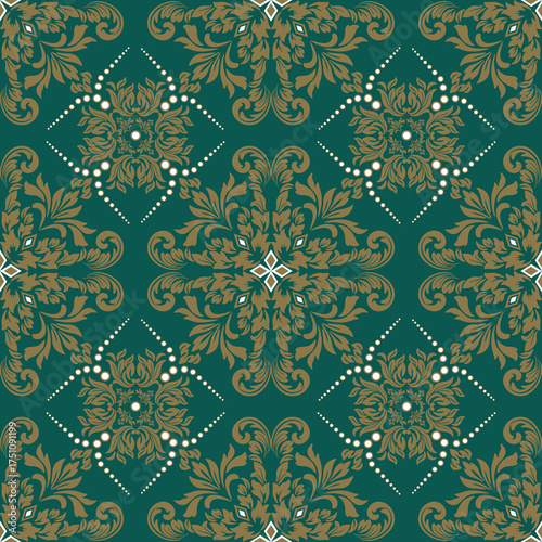 Classic Damask Seamless
Pattern - Vector Illustration for Elegant Textile
Design,Damask,Jacquard loom, Brocade, Satin weave,ethnic, geometric, textile, fabric, motif, retro, 
