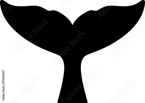 whale tail icon silhouette on transparent background for web and graphic design
