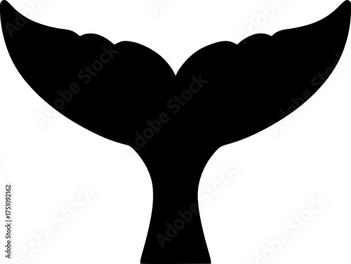 whale tail icon silhouette on transparent background for web and graphic design
