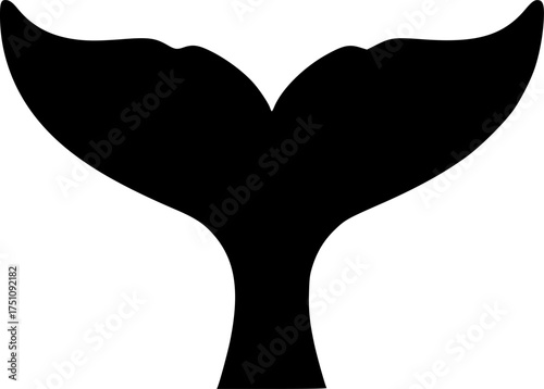 whale tail icon silhouette on transparent background for web and graphic design
