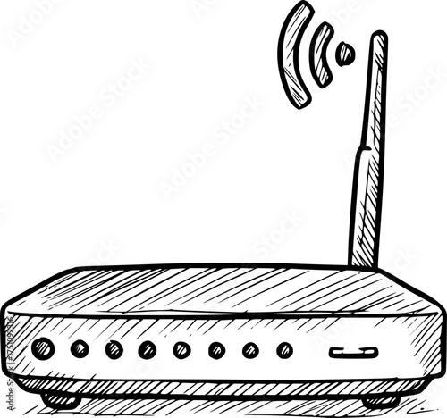 Wi fi router icon on transparent background for web and graphic design
