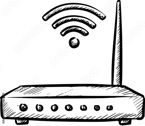 Wi fi router icon on transparent background for web and graphic design
