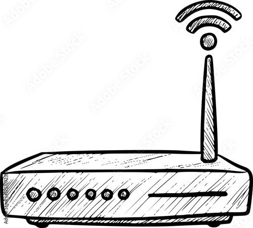 Wi fi router icon on transparent background for web and graphic design
