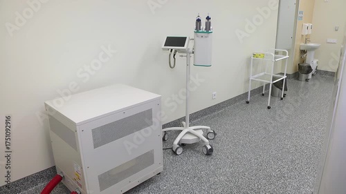 Computed axial tomography (CAT). CT scanner. Medical examination using a modern CT scanner in a modern hospital.