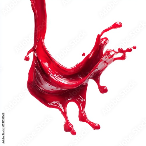 A dynamic splash of red paint, capturing a moment of vibrant liquid motion 