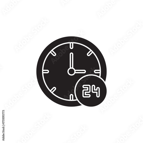 24/7 Time Glyph Icon