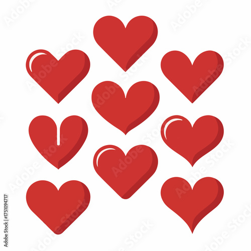 Vector Collection of Various Heart Shapes and Styles