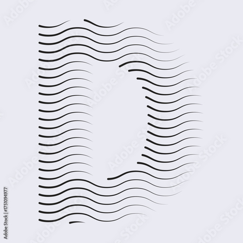 D LETTER ICON ALPHABET VECTOR