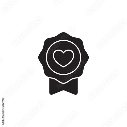 Heart award glyph icon